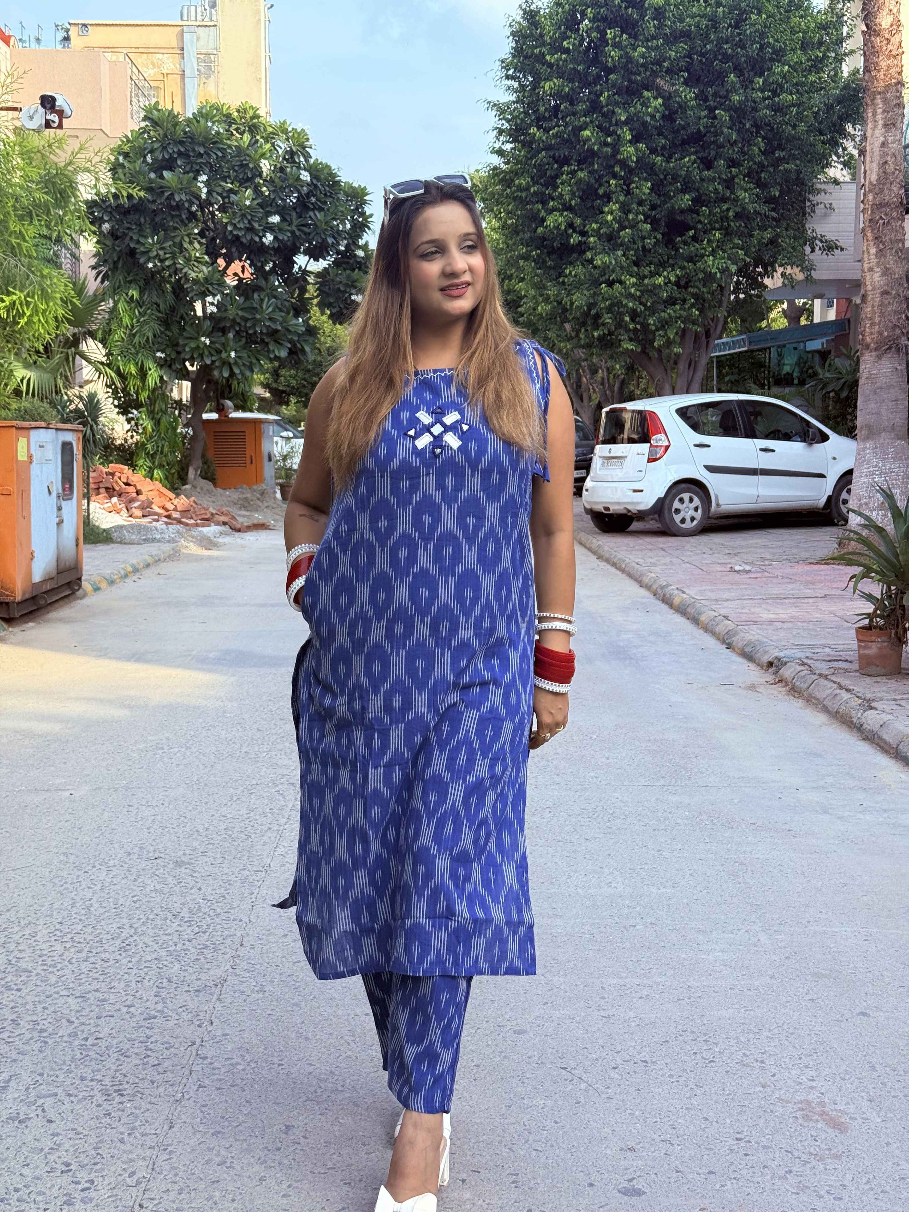 Royal Blue Cotton Co-ord Set